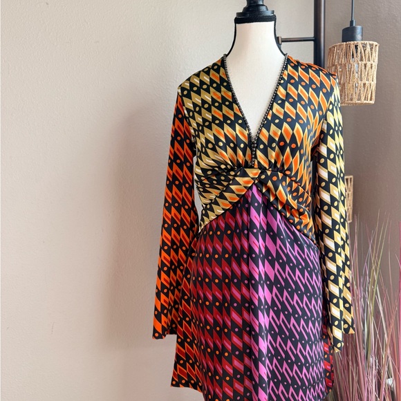 Zara Women’s Multicolor Geometric Patterned Mini Dress, Small - Picture 1 of 5